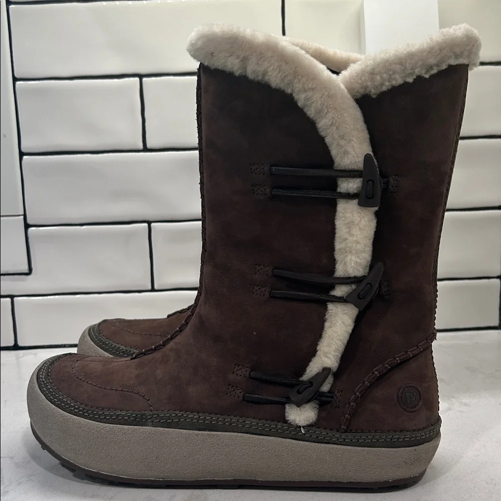 Merrell Spirit Tibet High Espresso Winter Boots Thinsulate Polartec - 11 Women’s